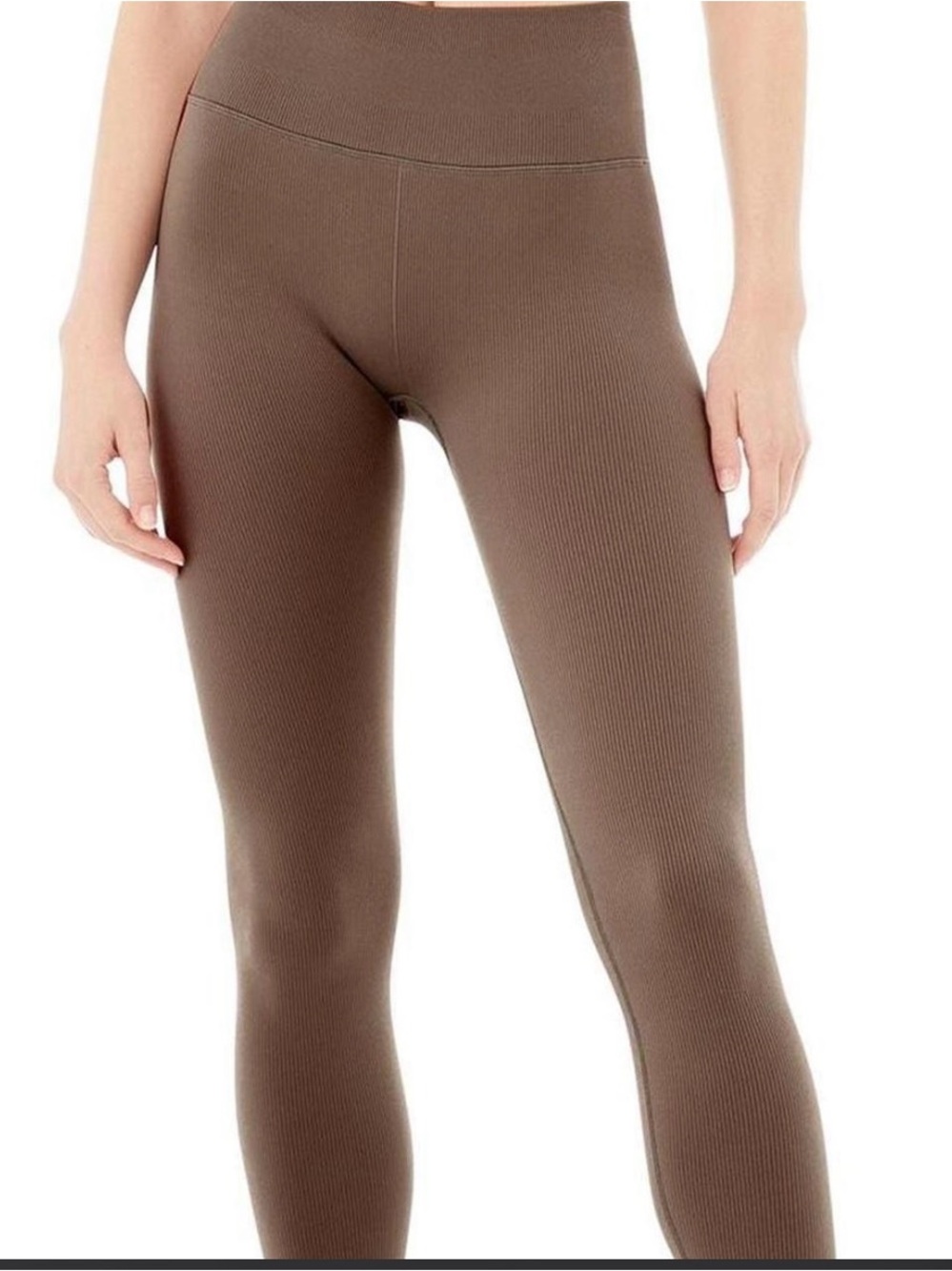 ALO Yoga Ribbed High-Waist Leggings in Brown